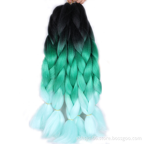 Jumbo Braiding Hair Extensions Braiding Hair 24 Inch Ombre Multiple Tone Colored Synthetic Hair for Women